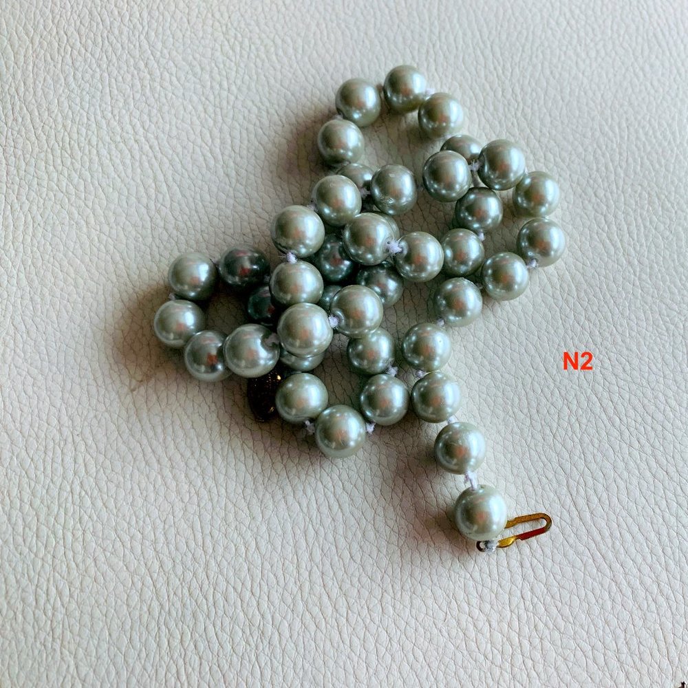 10 mm FAUX GRAY PEARL NECKLACE 18 inches
